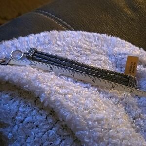 Michael Dawkins Leather and Sterling Silver Toggle Bracelet